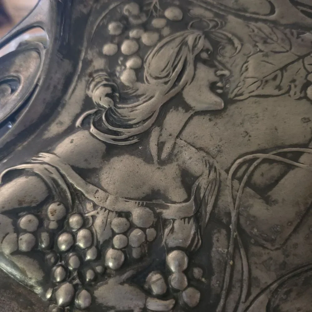 Antique ART NOUVEAU Calling Card Tray by American Silver Plate Pewter c.1900
